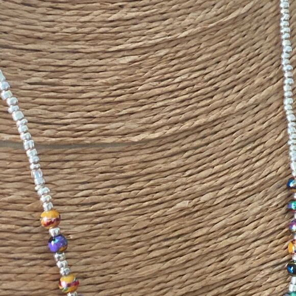 Sterling silver necklace & millefiori pendant - Picture 5 of 6